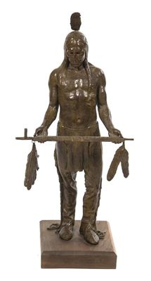 Native American holding a peace pipe by Barry Eisenach - Auction record, sale price, and art valuation. Compare with similar artists and explore comparable artworks.