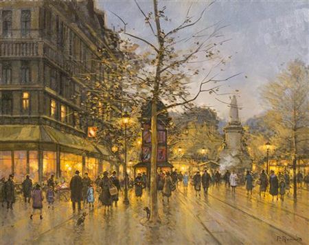 Paris Street Scene, Evening