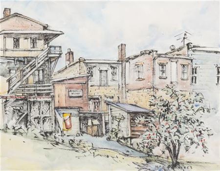Shake Rags Street, Mineral Point by Max Fernekes - Auction record, sale price, and art valuation. Compare with similar artists and explore comparable artworks.