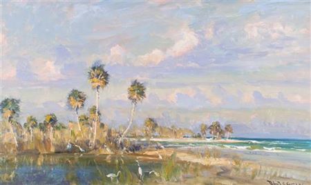 Florida Marsh by Robert Charles Gruppe - Auction record, sale price, and art valuation. Compare with similar artists and explore comparable artworks.