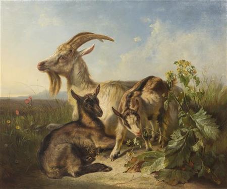 Goats by Johann Heinrich Ramberg - Auction record, sale price, and art valuation. Compare with similar artists and explore comparable artworks.