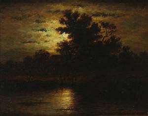 Moonlight Landscape by Charles Frederick Tredupp Jr - Auction record, sale price, and art valuation. Compare with similar artists and explore comparable artworks.