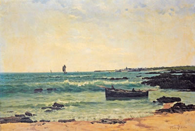 Pêcheurs en barque face à Larmor