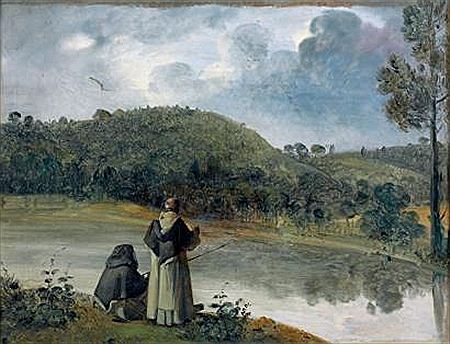 Deux moines pêchant by Francois-Marius Granet - Auction record, sale price, and art valuation. Compare with similar artists and explore comparable artworks.