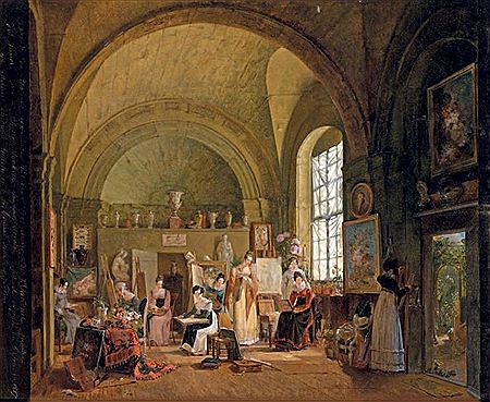 Sample artwork by Philippe Jacques Van Bree (1786 - 1871), known for paintings of nude women, interior scene genre, landscapes with historical builldings - View similar artists and auction records