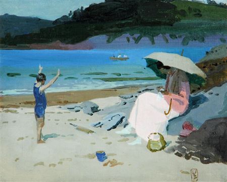 Mother and Child on a Beach