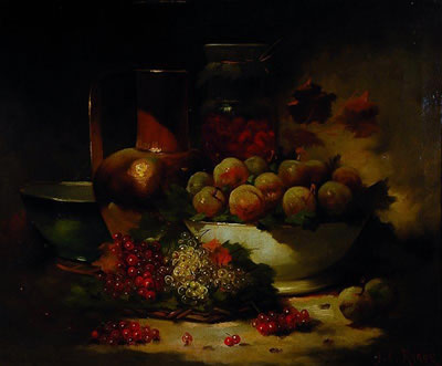 Stilleben mit Obst und Kupferkanne