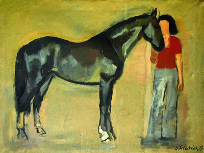 Frau und Pferd