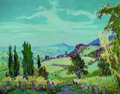 "Blick vom St. Annaberg auf Gleisweiler" by Karl Graf - Auction record, sale price, and art valuation. Compare with similar artists and explore comparable artworks.