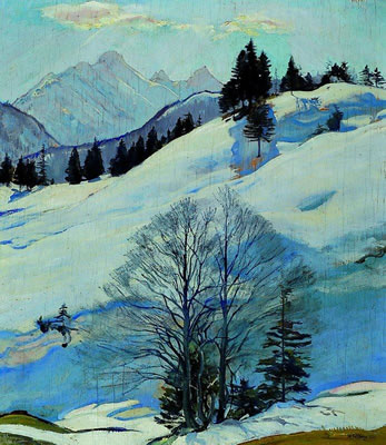 Verschneite Landschaft im Gebirge