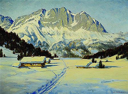Snowy mountain landscape