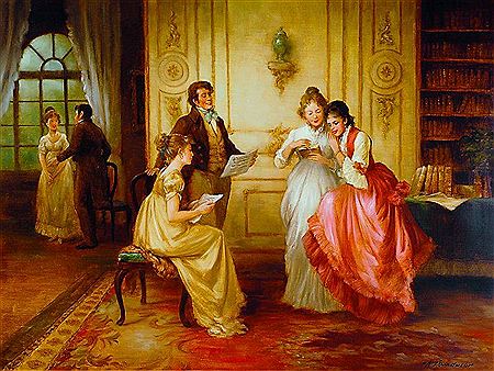 Vocal sample, young man with three women in Salon, in the background talking pair