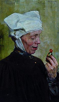 Portait of a woman with flower