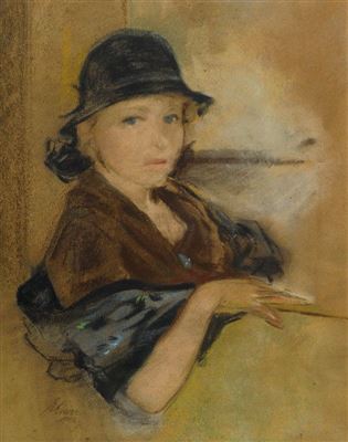 Portrait of a young woman with a hat