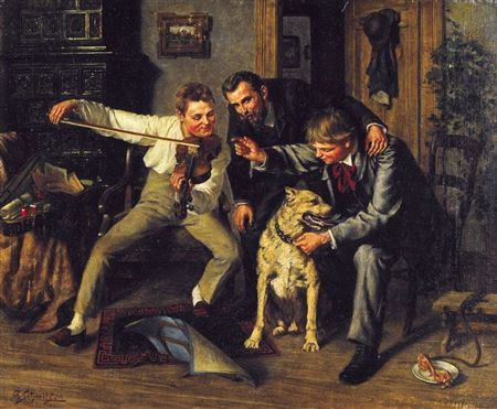Virtuoso Music lesson with moderate interesteddog