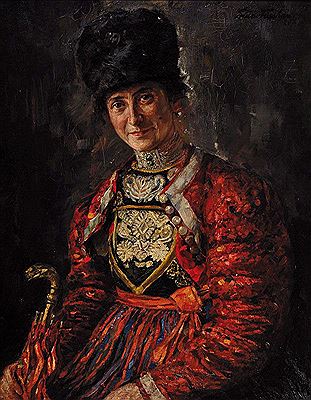 Portrait of awoman in costume by Bruno Flashar - Auction record, sale price, and art valuation. Compare with similar artists and explore comparable artworks.