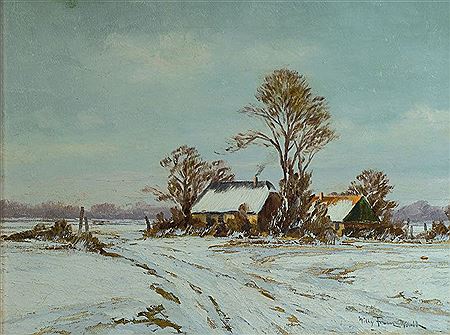 Winter landscape on the lower rhine