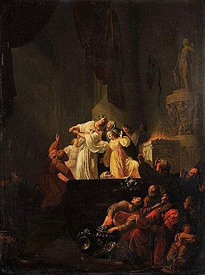 Corésus et Callirhoé by Willem de Poorter - Auction record, sale price, and art valuation. Compare with similar artists and explore comparable artworks.