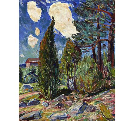 Rocky Slope by Yrjo Saarinen - Auction record, sale price, and art valuation. Compare with similar artists and explore comparable artworks.