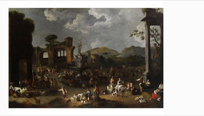 Sample artwork by Alexander Bredael (1663 - 1720), known for allegorical, idealized landscape painting, teaching - View similar artists and auction records