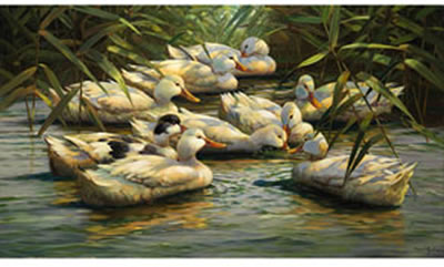 Sample artwork by Hubert Kaplan (Born 1940), known for realist style genre, landscape and animal painting - View similar artists and auction records