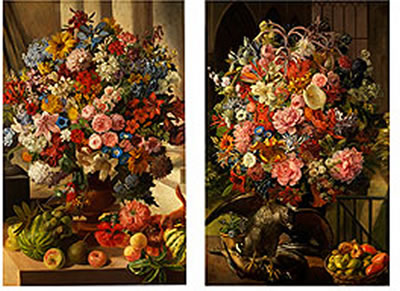 PAAR GROSSE BLUMENSTILLEBEN