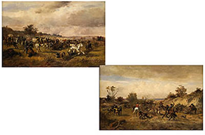 REITERGEFECHT; FLÜCHTENDE BAUERN WERDEN VON SOLDATEN ÜBERFALLEN by Alfred (Ritter von Malheim) Friedlander - Auction record, sale price, and art valuation. Compare with similar artists and explore comparable artworks.