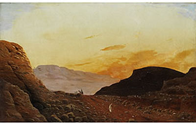 ORIENTALISCHE LANDSCHAFT IM ABENDLICHT
