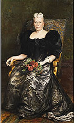 GROSSFORMATIGES DAMENPORTRAIT MIT LEBENSGROSSER GANZFIGUR