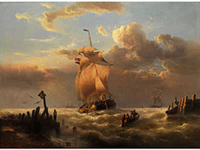 Sample artwork by Franz Johann Wilhelm Hunten (1822 - 1887), known for marine painting - View similar artists and auction records