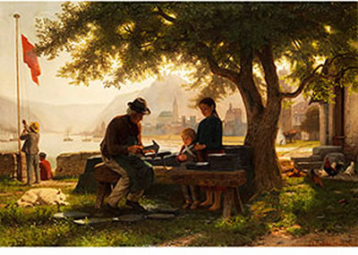 RHEINLANDSCHAFT MIT GENRESZENE