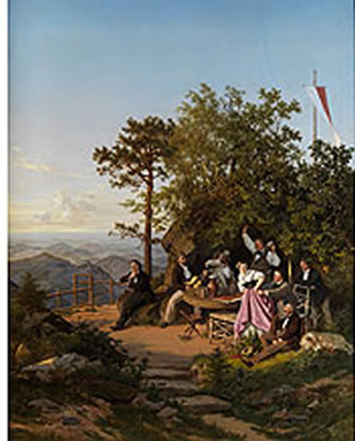 LUSTIGE GESELLSCHAFT VOR TIEFER LANDSCHAFT by Emil August Eduard Leonhardi - Auction record, sale price, and art valuation. Compare with similar artists and explore comparable artworks.