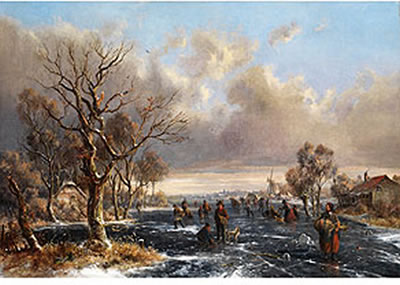 HOLLÄNDISCHE KÜSTENLANDSCHAFT MIT EISVERGNÜGEN