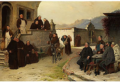 ANKUNFT DER BETTELMÖNCHE IM KLOSTER