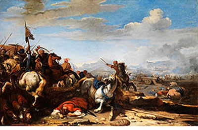 SCHLACHTENSZENE ZWISCHEN DEM CHRISTLICHEN UND DEM TÜRKISCHEN REITERHEER by Jacques Courtois - Auction record, sale price, and art valuation. Compare with similar artists and explore comparable artworks.