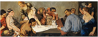 WIRTSHAUSSZENE by Cosimo Privato - Auction record, sale price, and art valuation. Compare with similar artists and explore comparable artworks.