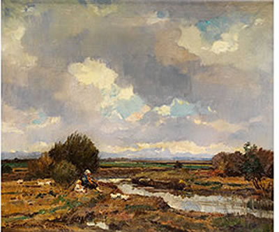 MOORLANDSCHAFT MIT FIGURENSTAFFAGE