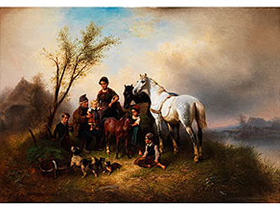 Sample artwork by Wilhelm Alexander Meyerheim (1815 - 1882), known for genre painting, military subject - View similar artists and auction records
