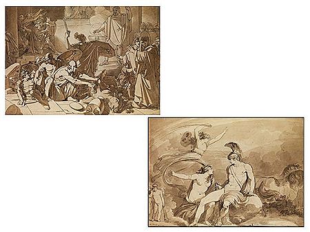 PAAR ANTIK-MYTHOLOGISCHE SZENERIEN