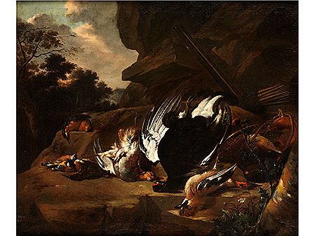 JAGDSTILLEBEN IN LANDSCHAFT