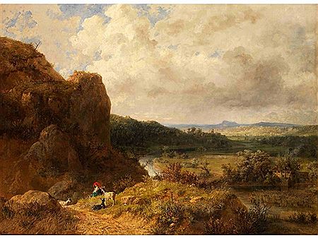 BLICK IN EINE LANDSCHAFT MIT JUNGEN ZIEGENHIRTEN IM VORDERGRUND by Eduard Heinel - Auction record, sale price, and art valuation. Compare with similar artists and explore comparable artworks.