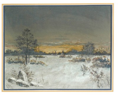 Indian Encampment by Martin Rettig - Auction record, sale price, and art valuation. Compare with similar artists and explore comparable artworks.