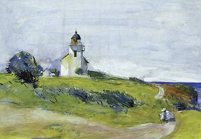 Lighthouse and Lady in White