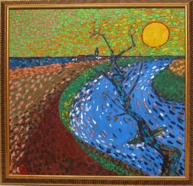 Pointillist with Village View