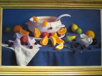 Still life with soup tureen and fruit
