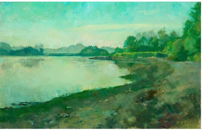 Landschaft mit See