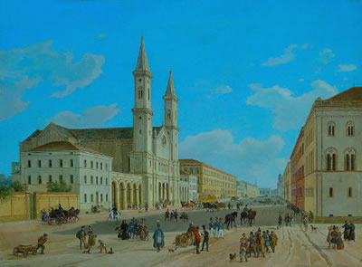 Blick vom Siegestor aus in die Ludwigstraße hinauf zur Feldherrnhalle mit zahlreicher Personenstaffage by Heinrich Adam - Auction record, sale price, and art valuation. Compare with similar artists and explore comparable artworks.