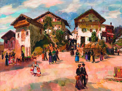 Blick in ein Bergdorf by Albert Fessler - Auction record, sale price, and art valuation. Compare with similar artists and explore comparable artworks.