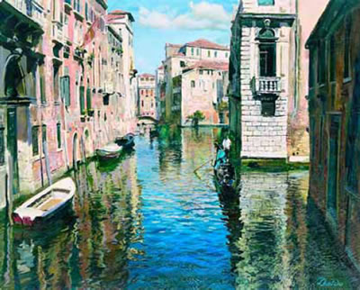 Blick auf einen Kanal in Venedig