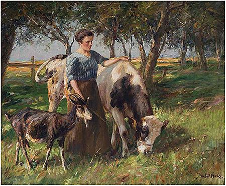 Bäuerin mit Kuh und Ziege by Johann Daniel Holz - Auction record, sale price, and art valuation. Compare with similar artists and explore comparable artworks.